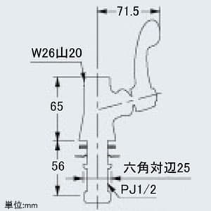 カクダイ 【生産完了品】立形自在水栓本体 《アカガネ》 単水栓タイプ 固定コマ式 呼び径13 一般地・寒冷地共用 取付穴径22〜27mm パイプ別売 立形自在水栓本体 《アカガネ》 単水栓タイプ 固定コマ式 呼び径13 一般地・寒冷地共用 取付穴径22〜27mm パイプ別売 700-744-13 画像2