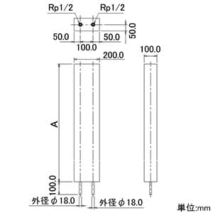 カクダイ 【販売終了】厨房用ステンレス水栓柱 立形水栓用 下給水タイプ 呼び径13 全長1200mm 厨房用ステンレス水栓柱 立形水栓用 下給水タイプ 呼び径13 全長1200mm 624-610-120 画像2