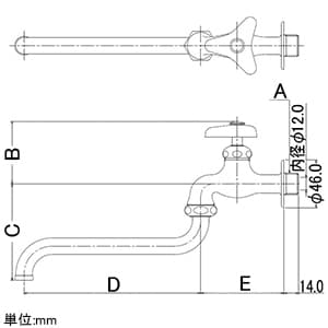 カクダイ 【販売終了】自在水栓 単水栓タイプ 節水固定コマ式 呼び径13 一般地・寒冷地共用 赤ビス付 自在水栓 単水栓タイプ 節水固定コマ式 呼び径13 一般地・寒冷地共用 赤ビス付 706-012HK-13 画像2