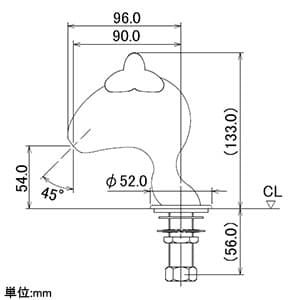 カクダイ 【生産完了品】Da Reyaアイキャッチ水栓 《おたま蛇口》 単水栓タイプ 呼び径13 取付穴径22〜27mm 吐水口高さ54mm Da Reyaアイキャッチ水栓 《おたま蛇口》 単水栓タイプ 呼び径13 取付穴径22〜27mm 吐水口高さ54mm 711-040-13 画像3