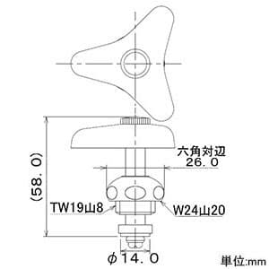 カクダイ 【生産完了品】節水水栓用上部 節水固定コマ式 呼び13用 旧JIS規格準拠品用 赤ポイント付 節水水栓用上部 節水固定コマ式 呼び13用 旧JIS規格準拠品用 赤ポイント付 792-071 画像2