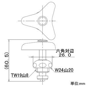 カクダイ 【販売終了】水栓用上部 固定コマ式 呼び13用 寒冷地仕様 旧JIS規格準拠品用 赤ポイント付 水栓用上部 固定コマ式 呼び13用 寒冷地仕様 旧JIS規格準拠品用 赤ポイント付 9070KK 画像2