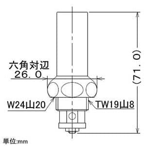 カクダイ 【販売終了】共用凍結防止水栓上部 固定コマ式 呼び13用 寒冷地仕様 共用凍結防止水栓上部 固定コマ式 呼び13用 寒冷地仕様 907-005 画像2