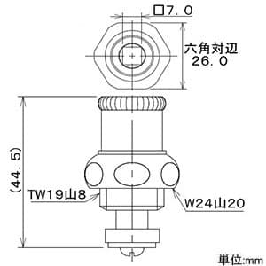 カクダイ 【生産完了品】共用上部 固定コマ式 呼び13用 ブロンズ 共用上部 固定コマ式 呼び13用 ブロンズ 790-104 画像2