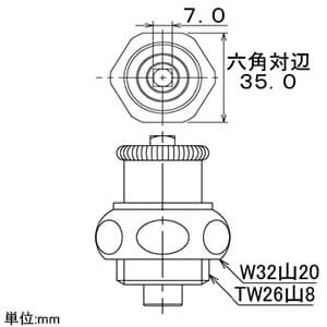 カクダイ 【販売終了】共用上部(大) 呼び20用 共用上部(大) 呼び20用 7902 画像2