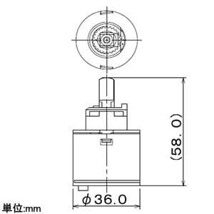 カクダイ 【販売終了】シングルレバー用カートリッジ CORSO用 B型35mm シングルレバー用カートリッジ CORSO用 B型35mm 1995 画像2