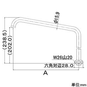 カクダイ 【販売終了】UHパイプ 標準径16mmタイプ 上向用 全長300mm UHパイプ 標準径16mmタイプ 上向用 全長300mm 7740-300 画像2