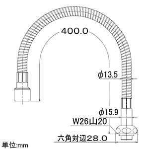 カクダイ 【販売終了】エコスワンフレキパイプ 標準径16mmタイプ 上向用 エコ泡沫金具付 エコスワンフレキパイプ 標準径16mmタイプ 上向用 エコ泡沫金具付 795-402 画像2