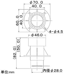 カクダイ 【販売終了】床用水栓ボックス サヤ管呼び径22 床用水栓ボックス サヤ管呼び径22 682-001-22 画像2