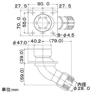 カクダイ 【販売終了】高床用水栓ボックス サヤ管呼び径22 高床用水栓ボックス サヤ管呼び径22 682-002-22 画像2