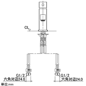 カクダイ 【生産完了品】シングルレバー混合栓 《RASATO》 洗面用 ブレードホースタイプ 一般地・寒冷地共用 取付穴径35mm 吐水口高さ54mm シングルレバー混合栓 《RASATO》 洗面用 ブレードホースタイプ 一般地・寒冷地共用 取付穴径35mm 吐水口高さ54mm 183-147 画像3