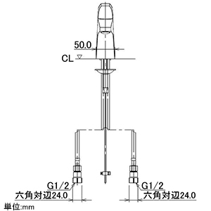 カクダイ 【生産完了品】シングルレバー混合栓 《AVALO》 洗面用 ブレードホースタイプ 取付穴径33〜36mm 吐水口高さ67mm 逆流防止機能・引棒付 シングルレバー混合栓 《AVALO》 洗面用 ブレードホースタイプ 取付穴径33〜36mm 吐水口高さ67mm 逆流防止機能・引棒付 183-190 画像3