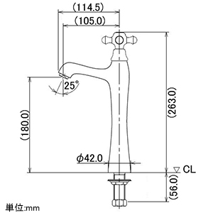 カクダイ 【販売終了】立水栓 《鳥》 洗面用 トール型 単水栓タイプ 呼び径13 取付穴径22〜27mm 吐水口高さ180mm 立水栓 《鳥》 洗面用 トール型 単水栓タイプ 呼び径13 取付穴径22〜27mm 吐水口高さ180mm 716-247-13 画像2