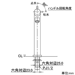 カクダイ 【販売終了】立水栓 《VARUNA》 洗面用 単水栓タイプ 呼び径13 取付穴径22〜28mm 吐水口高さ170mm 90°開閉ハンドル機能付 立水栓 《VARUNA》 洗面用 単水栓タイプ 呼び径13 取付穴径22〜28mm 吐水口高さ170mm 90°開閉ハンドル機能付 721-213-13 画像3