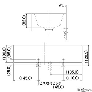 カクダイ 【販売終了】壁掛手洗器 《Luju》 Lホールタイプ 壁掛専用 排水・国内7 専用バックハンガー付 壁掛手洗器 《Luju》 Lホールタイプ 壁掛専用 排水・国内7 専用バックハンガー付 493-153 画像3