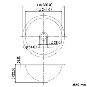 カクダイ 【販売終了】丸型手洗器 《鉄穴》 オーバーカウンタータイプ 排水・国内8 ホワイト 丸型手洗器 《鉄穴》 オーバーカウンタータイプ 排水・国内8 ホワイト 493-026-W 画像2