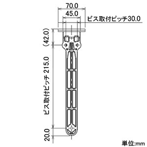 カクダイ 【販売終了】ブラケット 奥行き600mmカウンター用 ビス・プラグ・高さ調整機能付 アイボリー ブラケット 奥行き600mmカウンター用 ビス・プラグ・高さ調整機能付 アイボリー 250-004 画像3