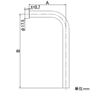 カクダイ 【販売終了】止水栓給水L管 パイプ外径12.7mm サイズ30×500mm 止水栓給水L管 パイプ外径12.7mm サイズ30×500mm 4680-30×500 画像2