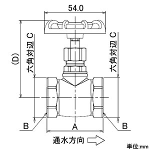 カクダイ 【販売終了】グローブバルブ 配管用 呼び13 グローブバルブ 配管用 呼び13 653-002-13 画像2