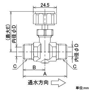 カクダイ 【販売終了】ニードルバルブ 呼び6 ニードルバルブ 呼び6 651-933-6 画像2