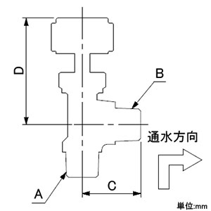 カクダイ 【販売終了】アングル型ニードルバルブ 呼び6 アングル型ニードルバルブ 呼び6 651-963-6 画像2