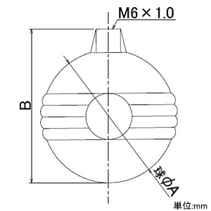 カクダイ 【販売終了】ポリ玉 球径108mm 取付ネジM6 ポリ玉 球径108mm 取付ネジM6 0601-115×M6 画像2