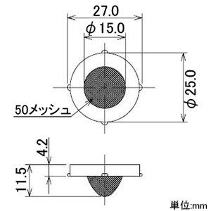 カクダイ 【生産完了品】24ミリストレーナー 60メッシュ 24ミリストレーナー 60メッシュ 0132 画像2