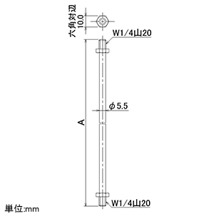 カクダイ 【販売終了】アーム 取付ネジW1/4 長さ200mm アーム 取付ネジW1/4 長さ200mm 0611-200×6 画像2