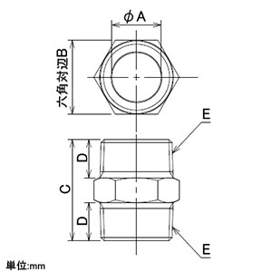 カクダイ 【販売終了】ニップル 呼び20 クローム仕上げ ニップル 呼び20 クローム仕上げ 6128A-20 画像2