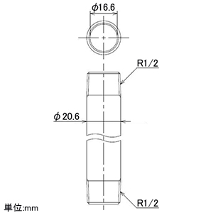 カクダイ 【生産完了品】給水管 呼び13 長さ1800mm 給水管 呼び13 長さ1800mm 0710-13×1800 画像2