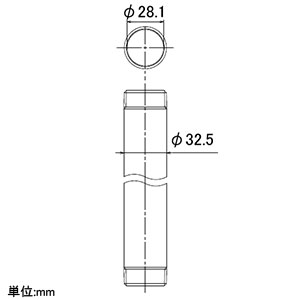 カクダイ 【販売終了】ステンレス給水管 呼び25 長さ65mm ステンレス給水管 呼び25 長さ65mm 740-00S-25×65 画像2