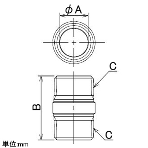 カクダイ 【販売終了】砲金丸ニップル 呼び40 砲金丸ニップル 呼び40 6499-40 画像2