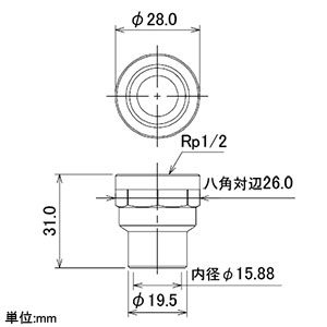 カクダイ 【生産完了品】銅管用水栓ソケット 呼び13×15.88mm 銅管用水栓ソケット 呼び13×15.88mm 6196B-13×15.88 画像2