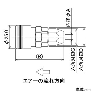 カクダイ 【販売終了】ナットソケット 呼び20×適用ホース内径6.5mm ナットソケット 呼び20×適用ホース内径6.5mm 518-33-20×6.5 画像2