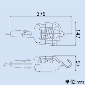 ハタヤ 【生産完了品】蛍光灯ハンドランプ 《コーカクハンドランプ》 屋内用 23W蛍光灯 昼光色 電源長5m 2P接地付コンセント付 蛍光灯ハンドランプ 《コーカクハンドランプ》 屋内用 23W蛍光灯 昼光色 電源長5m 2P接地付コンセント付 EF-5G 画像2