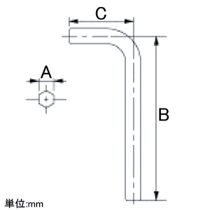 カクダイ 【販売終了】六角スパナ 呼び25 六角スパナ 呼び25 602-000-25 画像2