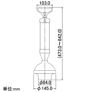 カクダイ 【販売終了】つまり取り真空ポンプ トイレ(和式・洋式兼用)・浴室排水口用 サイズ473〜642mm つまり取り真空ポンプ トイレ(和式・洋式兼用)・浴室排水口用 サイズ473〜642mm 605-802 画像2