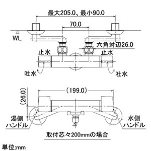 カクダイ 【販売終了】洗濯機用混合栓 自動閉止機構・逆流防止機能・ストッパー付 洗濯機用混合栓 自動閉止機構・逆流防止機能・ストッパー付 127-110 画像3