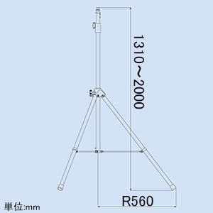 ハタヤ レンカスタンド 耐荷重12.0kg 高さ1310〜2000mm レンカスタンド 耐荷重12.0kg 高さ1310〜2000mm CPL-2 画像4