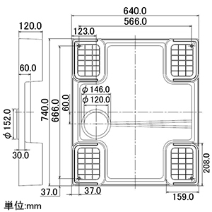 カクダイ 【生産完了品】洗濯機用防水パン W740サイズ 耐荷重2.9kN ビス・キャップ付 トラップ別売 アイボリー 洗濯機用防水パン W740サイズ 耐荷重2.9kN ビス・キャップ付 トラップ別売 アイボリー 426-417 画像2