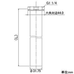 カクダイ 【販売終了】排水テール 海外排水金物用 呼び32×長さ152mm ノンアスベストパッキン・ナット付 排水テール 海外排水金物用 呼び32×長さ152mm ノンアスベストパッキン・ナット付 483-150-32 画像2