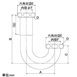 カクダイ 【販売終了】トラップU管 呼び25 パッキン・ナット付 トラップU管 呼び25 パッキン・ナット付 0434-25 画像2