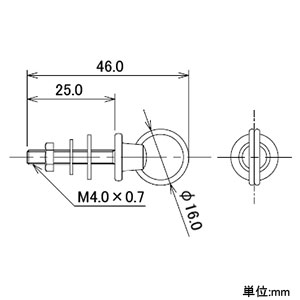 カクダイ 【生産完了品】洗面器用ヒートン 取付穴径4〜8mm 洗面器用ヒートン 取付穴径4〜8mm 4305 画像2