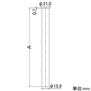 カクダイ 【販売終了】小便ヘリューズ 直管タイプ 外径16mm 長さ500mm ツバ付 小便ヘリューズ 直管タイプ 外径16mm 長さ500mm ツバ付 7965-500 画像2