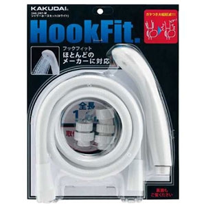 カクダイ 【生産完了品】シャワーホースセット 《HookFit》 吐水穴外周φ38mm ホース長さ1.6m アダプター付 ホワイト シャワーホースセット 《HookFit》 吐水穴外周φ38mm ホース長さ1.6m アダプター付 ホワイト 366-207-W