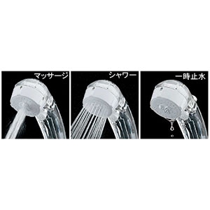 カクダイ 【販売終了】低水圧用マッサージストップシャワー 《ClearShower》 吐水穴外周φ39mm 止水機能・アダプター付 クリアブルー 低水圧用マッサージストップシャワー 《ClearShower》 吐水穴外周φ39mm 止水機能・アダプター付 クリアブルー 356-720-CB 画像2