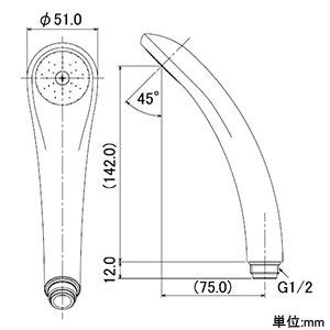 カクダイ 【販売終了】シャワーヘッド 《ClearShower》 節水・低水圧用 吐水穴外周φ38mm アダプター付 クリアホワイト シャワーヘッド 《ClearShower》 節水・低水圧用 吐水穴外周φ38mm アダプター付 クリアホワイト 356-210-CW 画像3