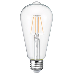 電材堂 【販売終了】LEDフィラメント電球 クリアタイプ エジソン電球40W形相当 電球色 口金E26 LDE4LGCDNZ