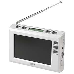 電材堂 【生産完了品】ワンセグラジオ 4.3インチディスプレイ ホワイト TV03WHDNZ