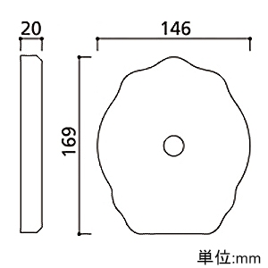 オーデリック 木台 菱形タイプ サイズ146×169×20mm 黒 木台 菱形タイプ サイズ146×169×20mm 黒 PF310B 画像2